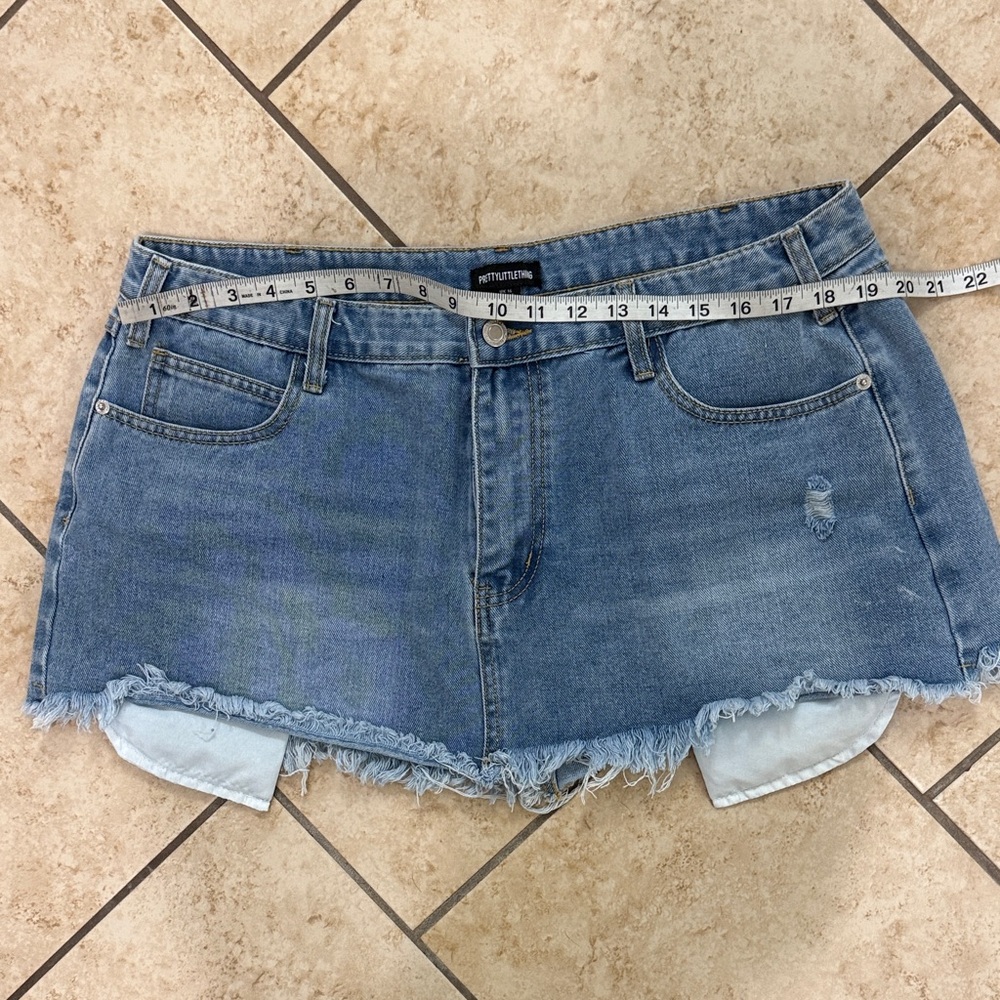 PrettyLittleThing Blue Denim Mini Skirt